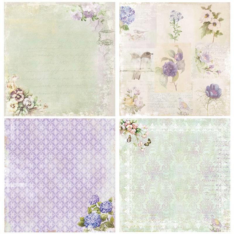 24 de foi de flori mov deschis Tampoane de hârtie pentru artizanat matrițe de tăiat fundal de artă origami pentru albume de însemnări Realizare de carduri