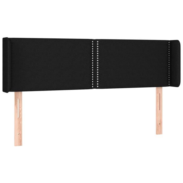 3123096 vidaXL Tête de lit à LED Noir 147x16x78-88 cm Tissu