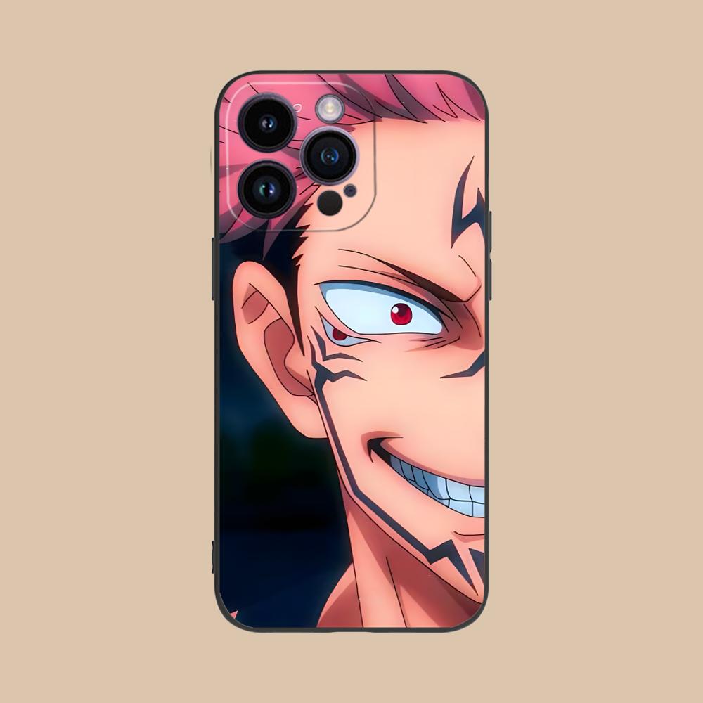 Jujutsu Kaisen Sukuna Mobilskal för iPhone 17 16 15 14 13 12 11 X XR XS 8 7 Pro Max Plus Mini Färgskal Skydd Fint