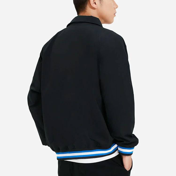 Li-Ning Badfive Striped Letter Print Single-Breasted Jacket Men Jacket Black AFDSC51-2