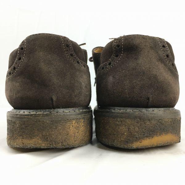 SAXONE Size 8 (26.5cm) British Vintage Crepe Sole Wingtip Dark Brown Men's(USED)