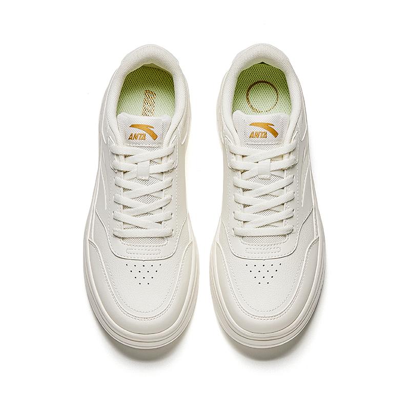Anta Dancing Abrasion Resistant Height Increasing Low top Skateboard Shoes Women's White 922538005-1