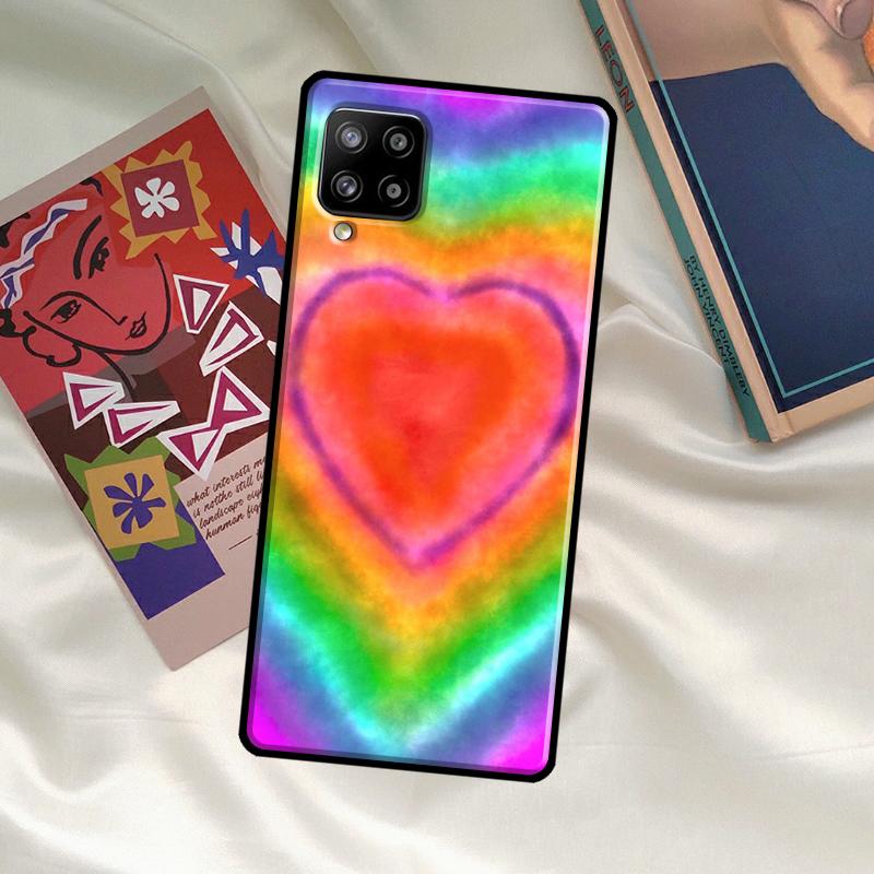 Heart Tie Dye Case For Samsung Galaxy A33 A13 A36 A56 A23 A52 A32 A12 A54 A34 A14 A16 A26 A53 A15 A35 A55