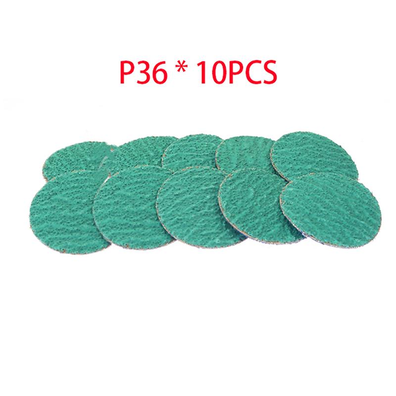 

10 шт. абразивных шлифовальных дисков с фиксирующей подушкой, зеленый циркониевый шлифовальный диск для подготовки поверхности, быстросменный шлифовальный диск для полировки поверхности 3i, 75 мм (50mm)36#-10pcs