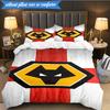 3PCS Wolves Team Emblem Printed Soft Bedding Set,Including 1pc Duvet Cover And 2pcs Pillowcases Perfect for Bedroom, Dormitory, Fan Gift