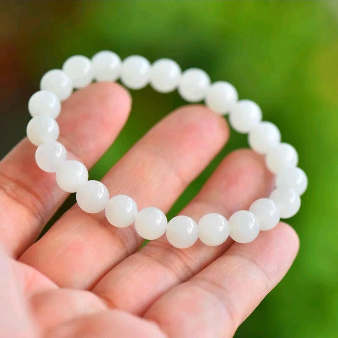 

Hetian Jade Round Bead Bracelet for Men and Women