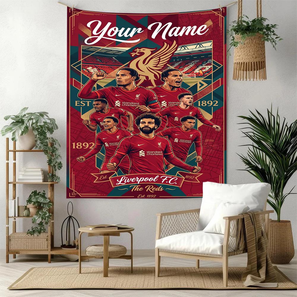 Liverpool Fc Custom Your Name Wall Decor Tapestry Art For Pet Memorial Birthdaywedding Party Backdrop Family Gift
