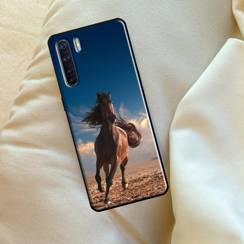 Running Horses Animal For OPPO A15 A16 A76 A96 A52 A72 A92 A98 A78 A58 A5 A9 A53 A17 A77 A57S A94 A74 A54S Case