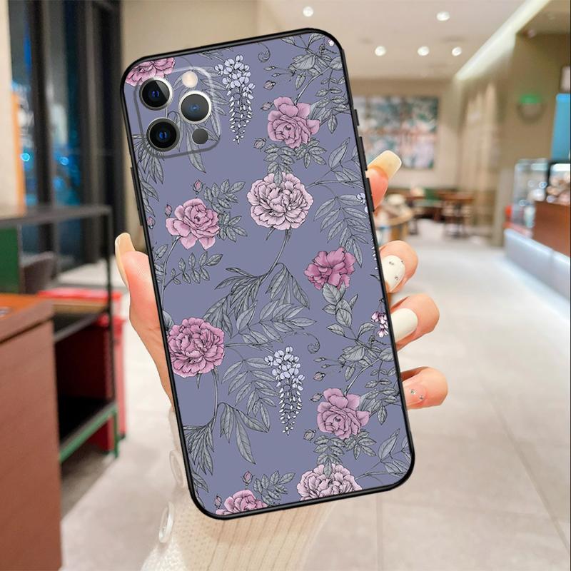 Painting Flowers Nature Leaves Phone Case For iPhone 17 16 15 14 13 12 11 Pro Max mini 16 Plus 16e 17 Air Protective Cover