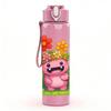 1PC Pink Monster Floral 750ml Color Plastic Sports Water Bottle Leakproof Flip Straw Lid Suitable for Sports Office Home Use