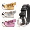 Metallic Color Belts 105cm Colorful PU Moon Buckle Trendy Jeans Belts Ladies Belt Shiny Alloy Buckle Belt Jeans Decorative Belt