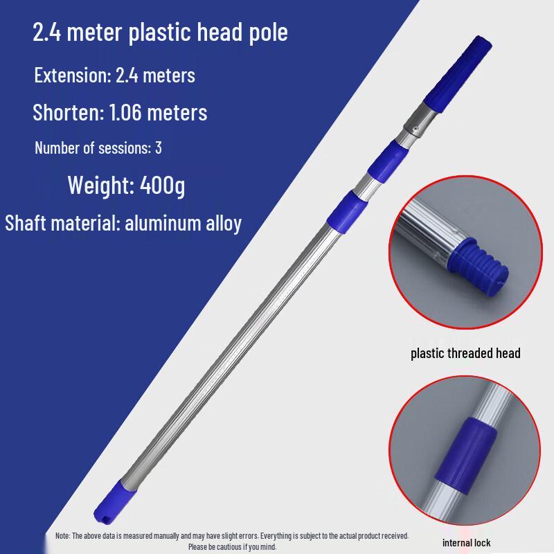 Aokewen 2.4M 3-Section Telescopic Aluminum Paint Roller Pole
