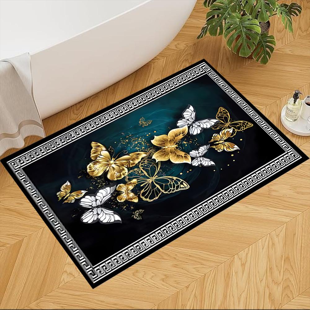 Purple Butterfly Night Magic Non-Slip Home Carpet Design for Office Decor Living Room Bedroom Gift