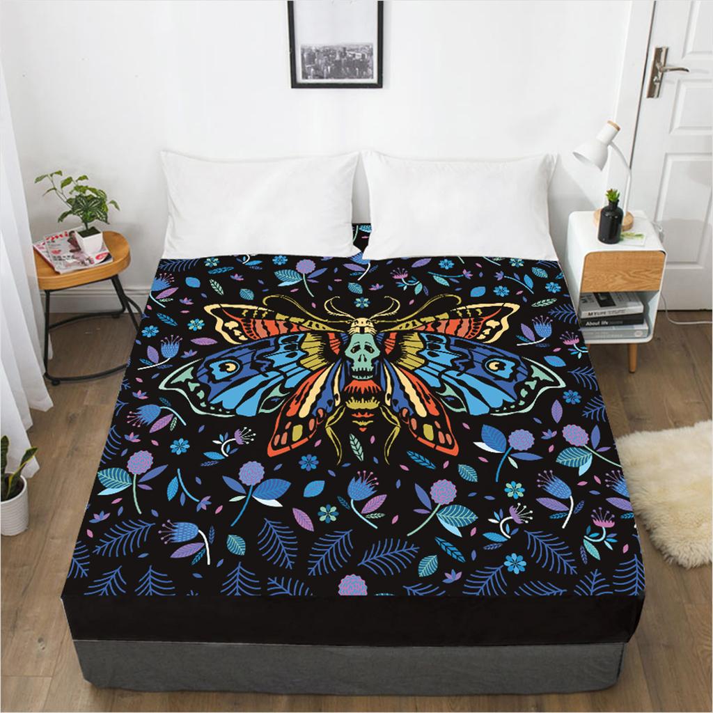 Fashion Home Textile 3D Printing Pattern Bed Sheet Mattress Cover Elastic Band Bed Sheet Bedding