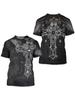 Summer New Men's Top 3D Printed Cross Pattern Comfortable Casual Fashion Trendy T-shirt Street Fashion Short Sleeve Plus Size