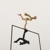 Minimalist Metal Character Ornaments, Abstract Art, Three Person Cast Iron Figures, Reflective Sculpture Models, Home Decoration