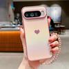 KEYSION Gradient Colorful Phone Case for Google Pixel 10 Pro XL 9 Pro 9A 8A Soft TPU Shockproof Back Cover With Crystal Bracelet