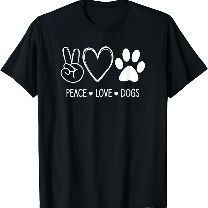

Peace Love Dogs Funny Jokes Sarcastic Sayings T Shirt 5XL різнокольоровий