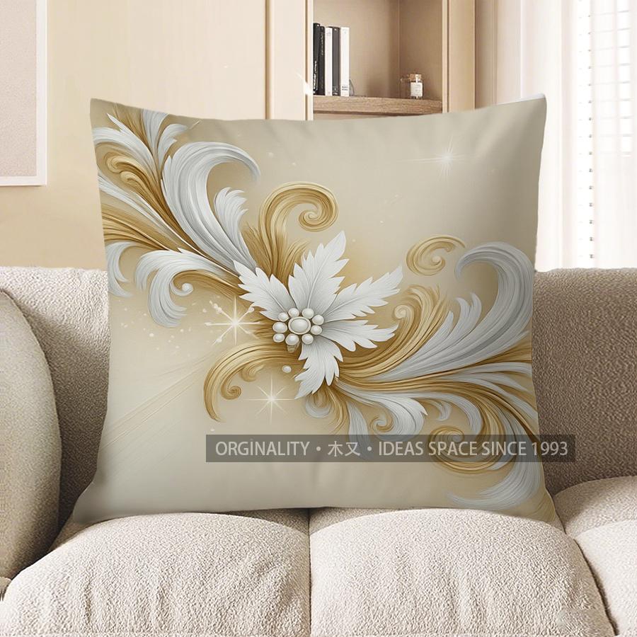 Home Decor Floral Swirls Pillow Cover For Elegant Home Pattern Cushion Cover Suitable For Sofa Bedroom Car Pillow Cover