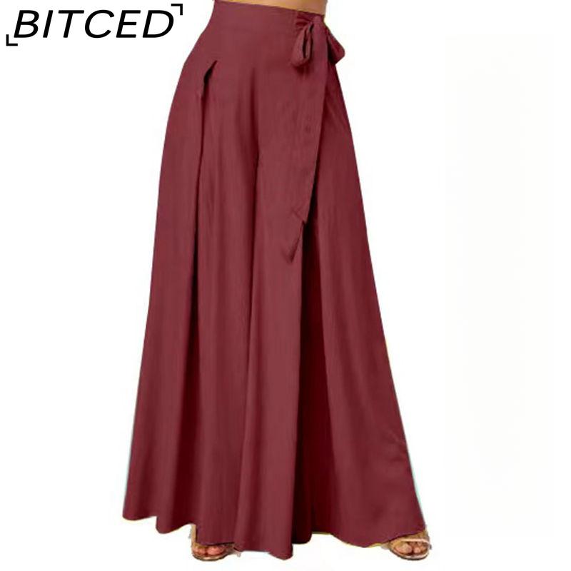 BITCED Women's Fashion Casual Solid Color Print Pants & Capris
