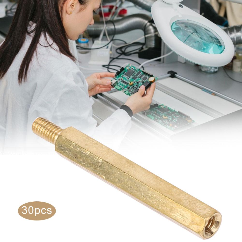 Standoff Brass Coupling M3 Single Head Hex Nuts Replacement Kits for PCB BoardM3 X 30 30Pcs