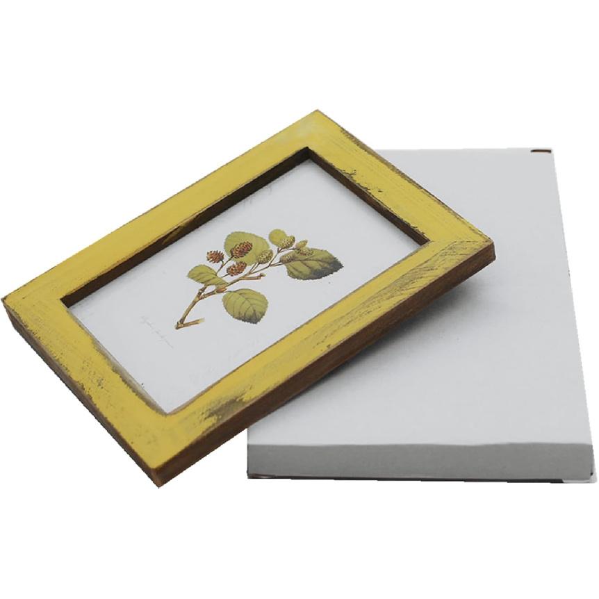 4x6 Rustic Retro Picture Frames Yellow Wood Farmhouse Distressed Photo Frame for Tabletop or Wall Mounting Home Office Decor Family Picture Frame,