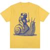 Funny Medieval Pug Knight Riding Snail Meme Graphic TShirt  Unisex 90s Vintage Trendy Oversized 100 Cotton Casual Tshirts