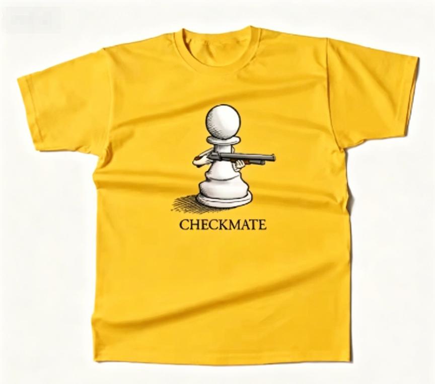 Unisexs Cotton Checkmate Graphic Chess Funny T Shirt Street Casual Style Tee for Unisex and WoUnisex Moisture Wicking Graphic T Shirts