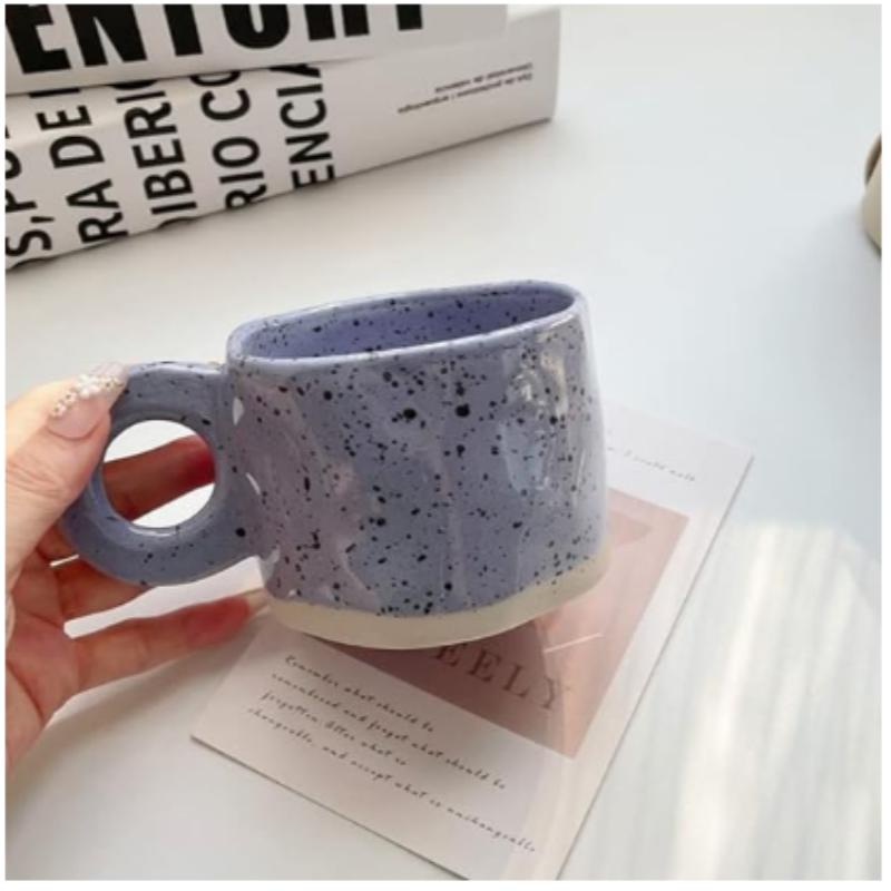 1pcs Ceramic Mugs Ring Handl Coffee Milk Modern Print Porcelain Mug Handmade Ceramic Hot Chocolate Cup Couple Handgrip Cups