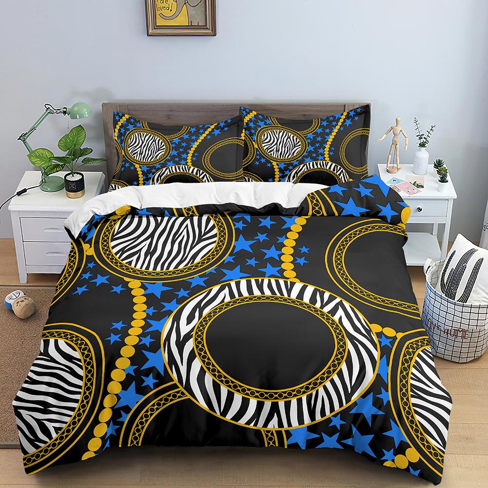 

Пододеяльник с принтом золотой цепи, комплект из 2/3 предметов, роскошный комплект постельного белья размера King Queen, пододеяльник из микрофибры в скандинавском стиле EU single(135x200cm)