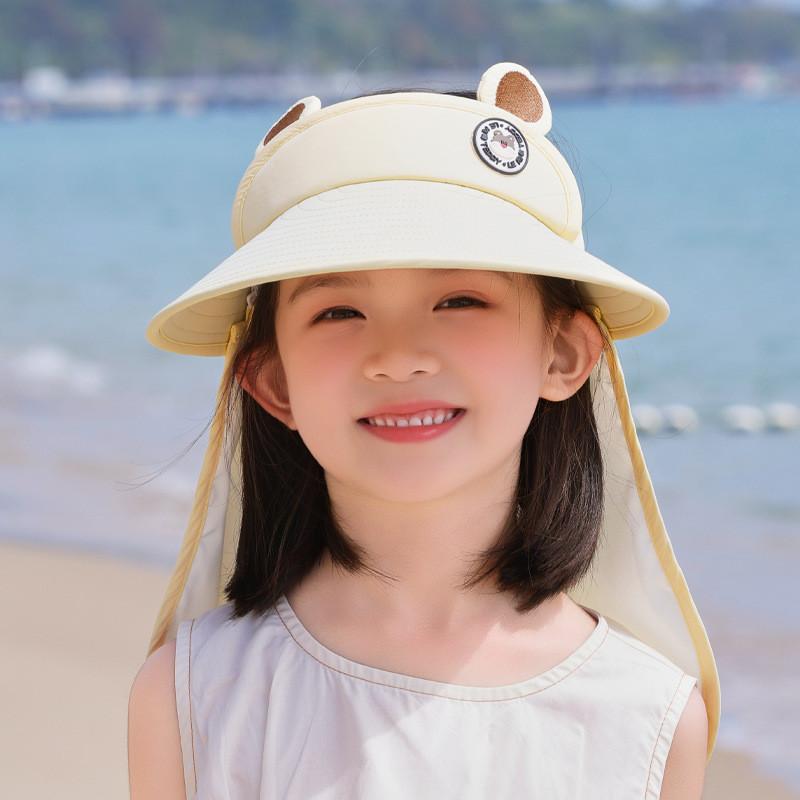 Childrens Summer Sun Hat With Wide Brim And Cartoon Animal Design For Outdoor Protection