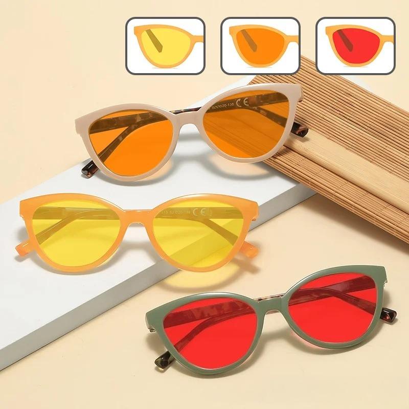 New Personalized Cat-Eye Night Vision Anti-Blue Light Plain Glasses Men's & Women's UV-Protective Eyewear Eye Protection