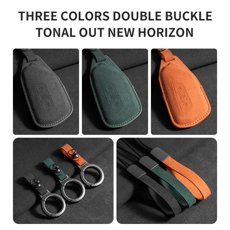 Suede Car Key Fob Cover Fit For VW Golf 8 Skoda Octavia A8 SEAT Leon MK4 Non-OEM Key Protector Shell