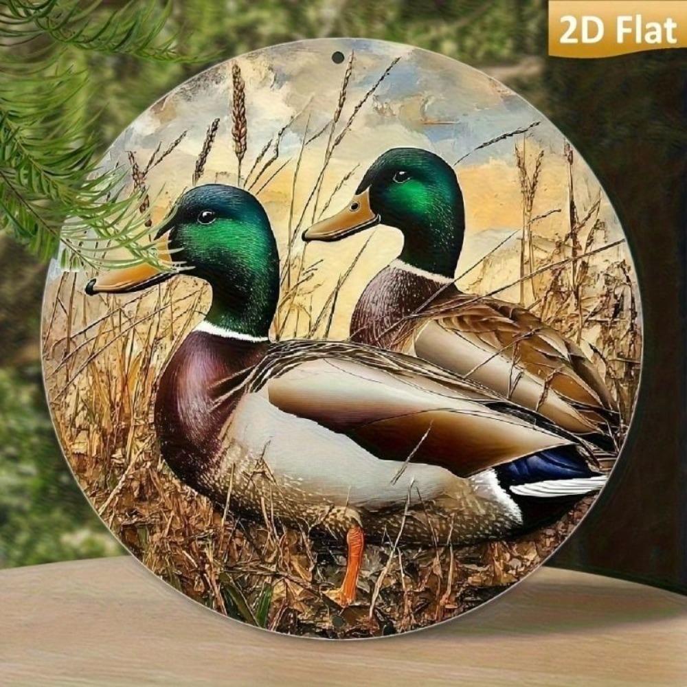 Metallposter Wandkunst Vintage Ente Natur Dekor für Garage