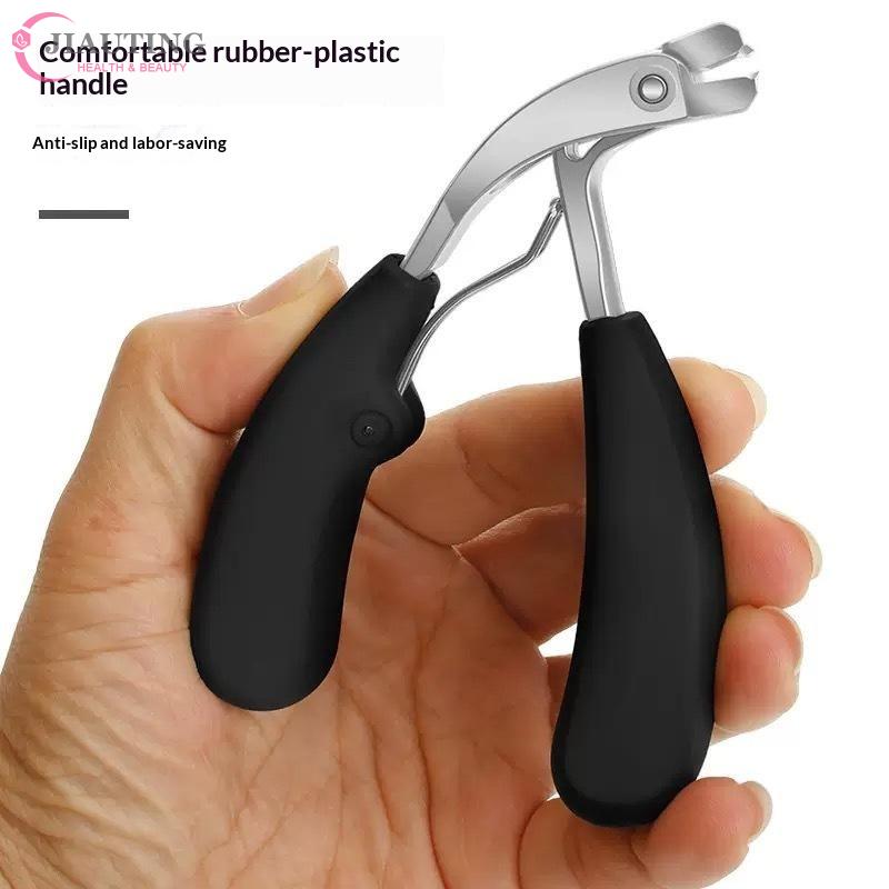 1 peça Cortador de Unhas Resistente Evita Salpicos Cortador Largo para Unhas da Mão Cortador de Unhas Grossas e Duras Lâmina Curva Tesoura de Manicure Ferramenta