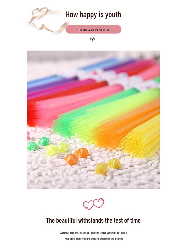 Pentagon Folded Star Tube - Lucky Star Straw Material Wishing Bottle Gift for Students