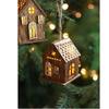 New Luminous Wooden House Christmas Pendants New Year Pendant Xmas Tree Ornaments Gifts Hanging Ornament Christmas Decorations