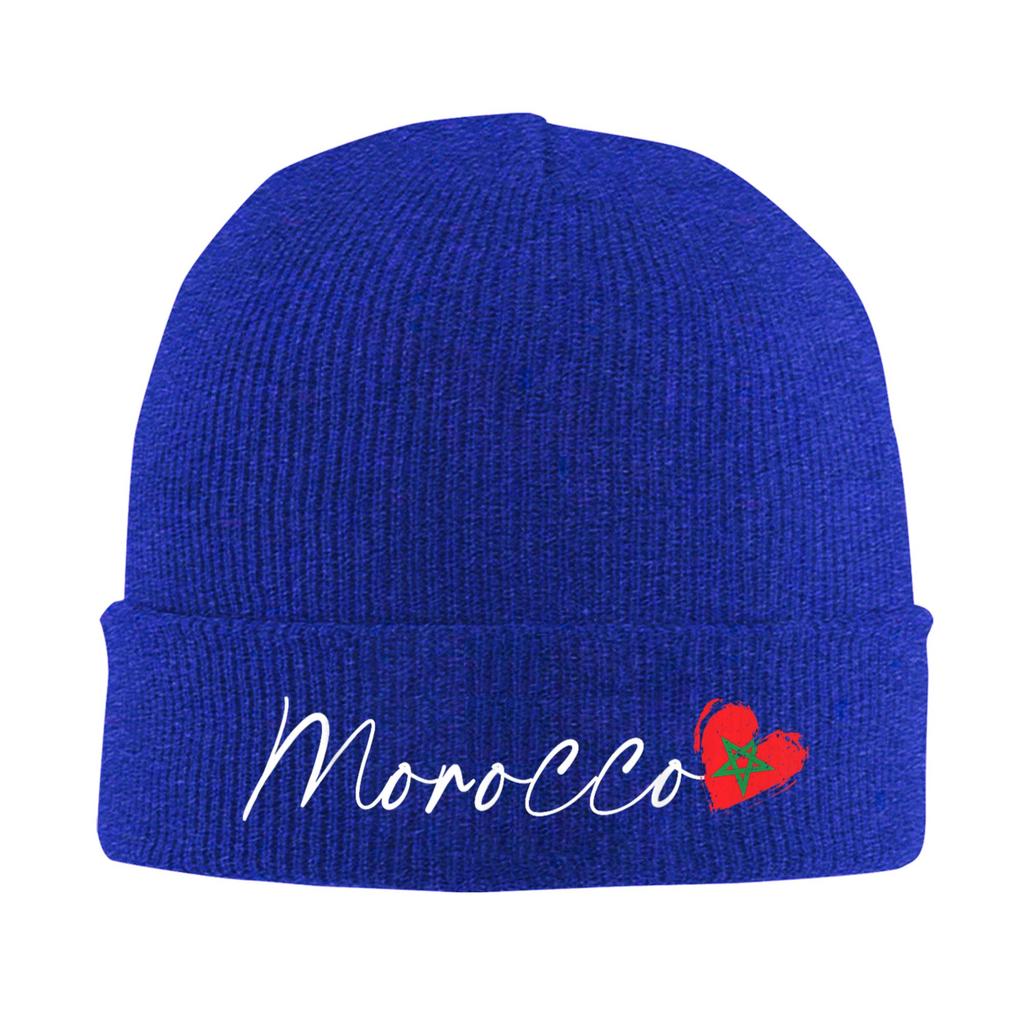 Morocco Flag Moroccan Knitted Caps for Women Unisex Beanies Winter Hat Crochet Cap