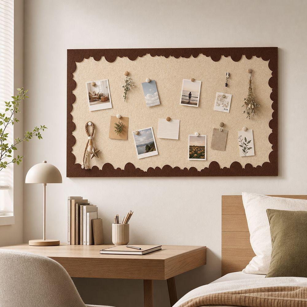 Self Adhesive Felt Wall Board Scalloped Border Wall Memo Board Gifts Photo Wall Panel  Home Decor