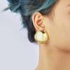 European and American jewelry ins niche design sense heavy industry metal stud earrings fashionable gold light luxury versatile earrings