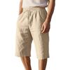 Sommer locker und einfach einfarbig Sieben-Viertel-Hose Baumwolle und Leinen atmungsaktiv lässig Sport Strand Herrenshorts