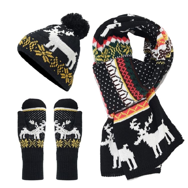 Trendy Red Hat Scarf Gloves Set for Christmas Celebrations Christmas Gifts