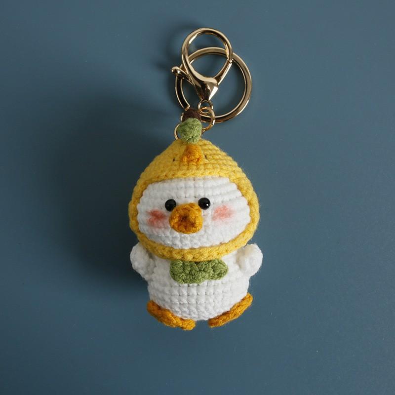 Cartoon Animal Doll Series Crochet Keychain Knitted Rabbit Keychain Cute Bear Keyring For Bag Pendant Custom Accessory