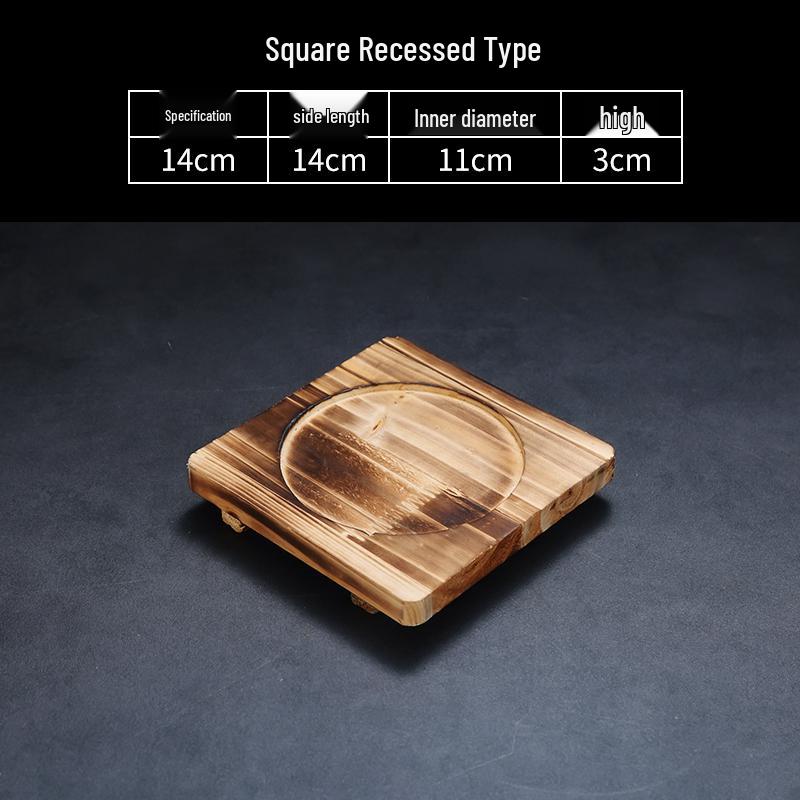 High-Temperature Resistant Fir Wood Heat Insulation Tray for Clay Pot Grilling