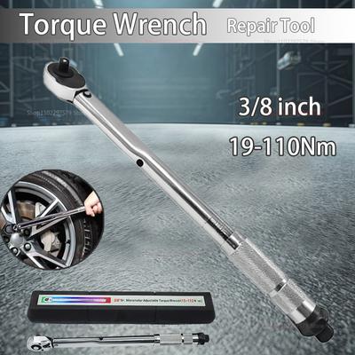 Llave dinamométrica ajustable profesional de 19-110 Nm Herramienta de desmontaje para coche y motocicleta Accionamiento de 3/8 de pulgada Llave de automoción Herramienta manual
