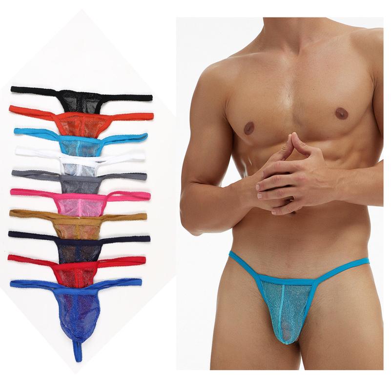 Herren G-String Netzgarn Durchsichtige Unterhose Tangas Unterwäsche Höschen Große Größe T-Rücken