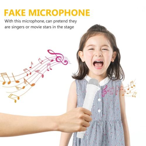 SUPVOX Modèle d'accessoire de microphone, Accessoire de fête blanc, Accessoire de karaoké, Simulation de modèle d'accessoire réaliste