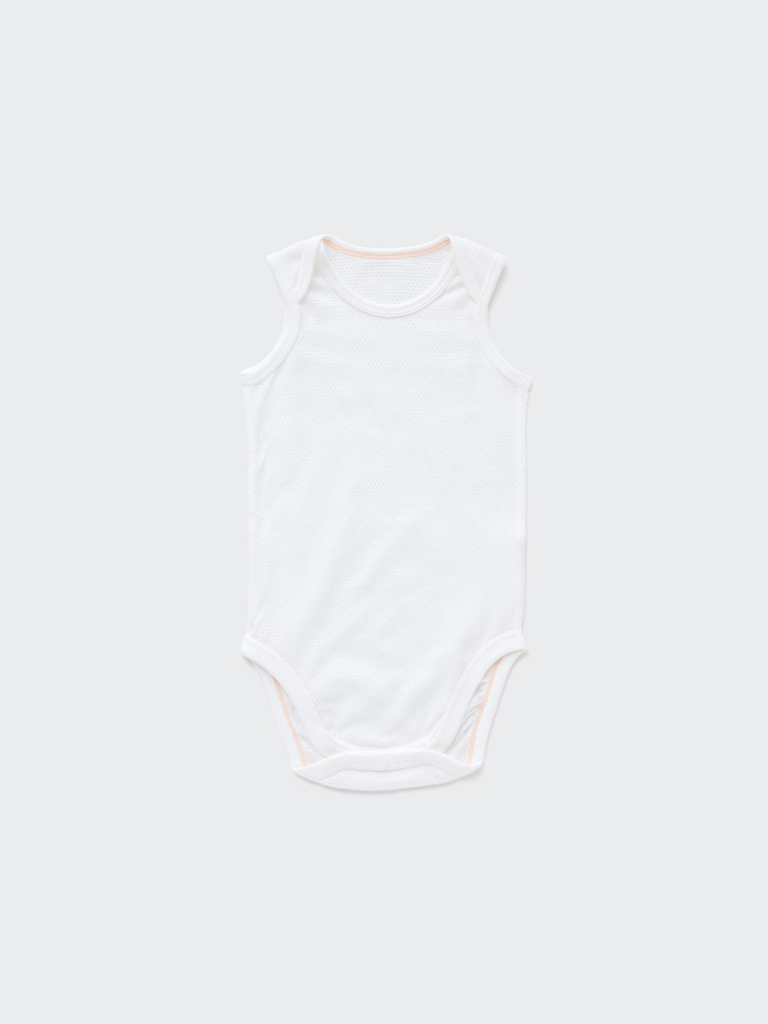 

UNIQLO JAPAN Боди без рукавов из хлопковой сетки 00 WHITE/90
