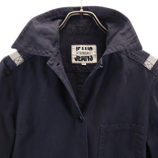 CENTO X CENTO BY ICEBERG 90s Old Made In Italy Work Jacket 40 Navy Men's Used