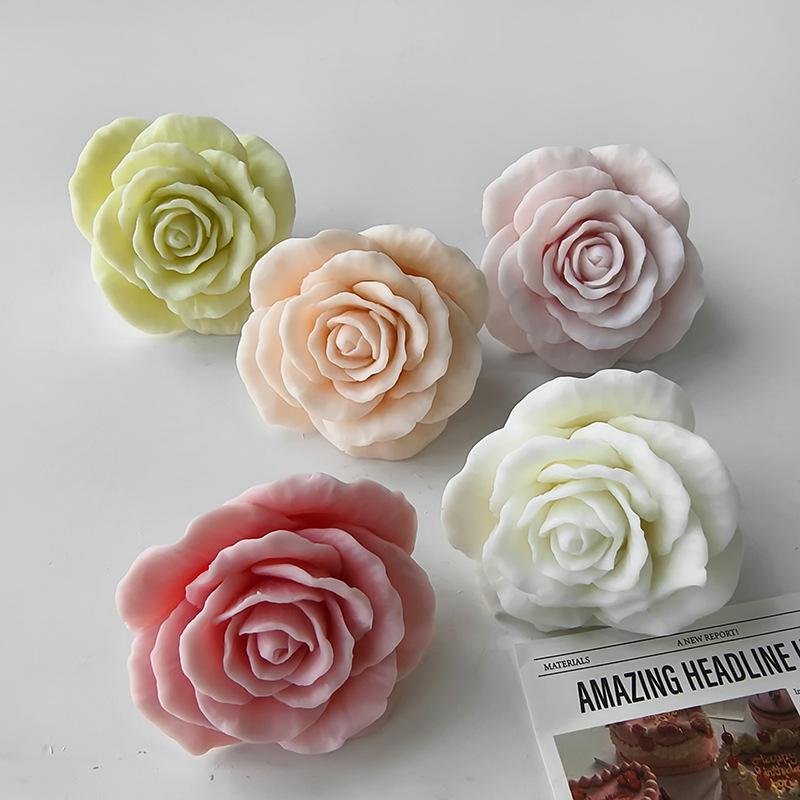 DIY Rose Blume Aroma Kerze Silikonform Handgemacht Gips Epoxidharz Ornamente Form Blumen Kerzenherstellung Zubehör
